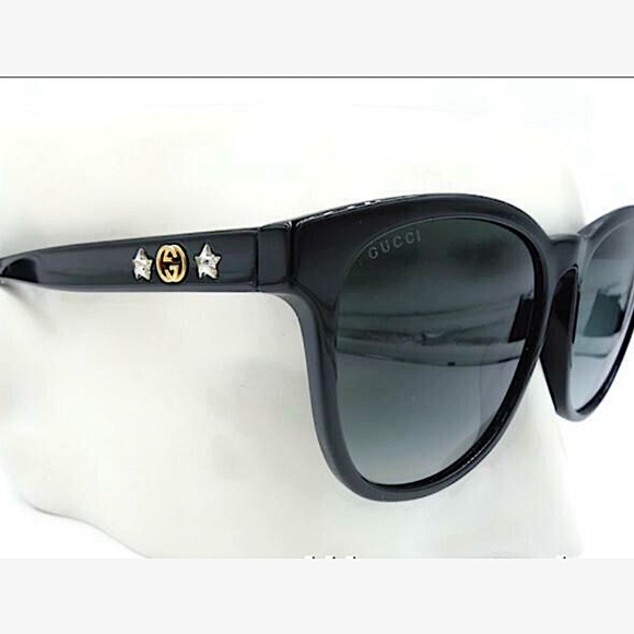 Gucci Women Polished Black Gray Gradient Sunglasses GG0232SK 001 - Picture 1 of 11